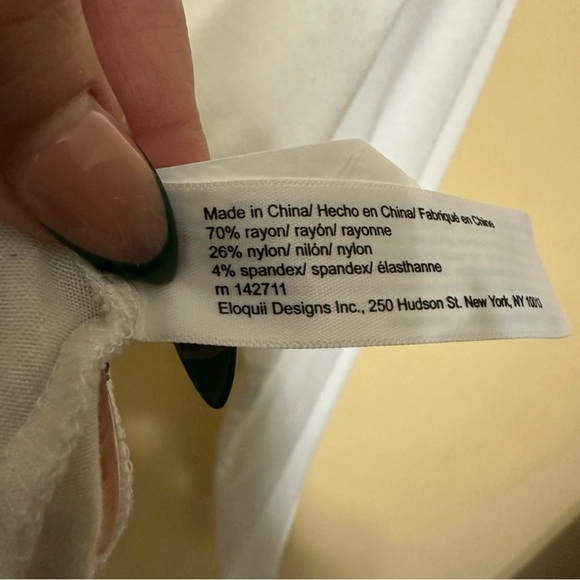 Eloquii Faux Wrap Cut Out Long Sleeve Bodysuit Women Plus 26/28 White - Picture 4 of 5